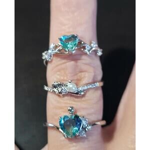 FRAGRANT JEWELS UNDER THE SEA COLLECTION OF THREE RINGS NWT SZ 9